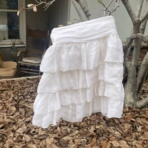 White Manoush kids zip up skirt with layering and bow